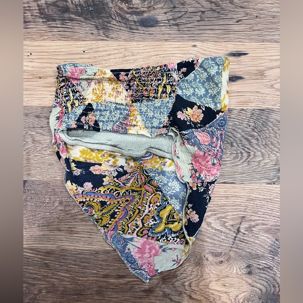 Free People One Raya Bandana Multicolor Patchwork Top - Picture 5 of 5